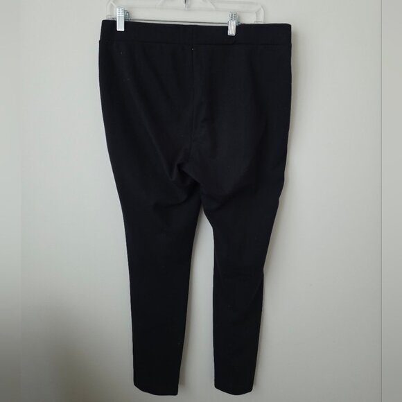 MICHAEL KORS | Pull On Pants Jersey Knit Faux Leather Knees Black Sz L - Picture 2 of 5